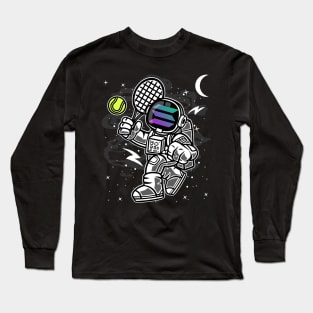 Astronaut Tennis Solana SOL Coin To The Moon Crypto Token Cryptocurrency Blockchain Wallet Birthday Gift For Men Women Kids Long Sleeve T-Shirt